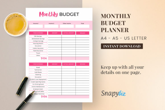 Download Monthly Budget Planner | Printable - Monthly budget planner Collection