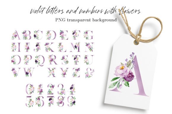 Download Alphabet, Violet Letters and Numbers. - Letters Collection
