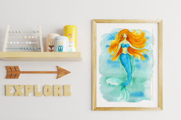 Download Mermaid Printable Wall Art,Nursery Decor - Mermaid printable Collection