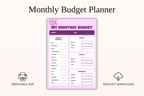 Download Modern Monthly Budget Planner Printable - Monthly budget planner Collection