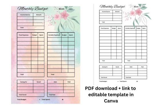 Download Monthly Budget Planner Page - Monthly budget planner Collection