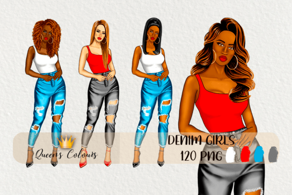 Download Denim Girl Clipart - Premium Bundle