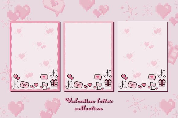 Download Valentine 8 Bit Cute Letters Template - Letters Collection